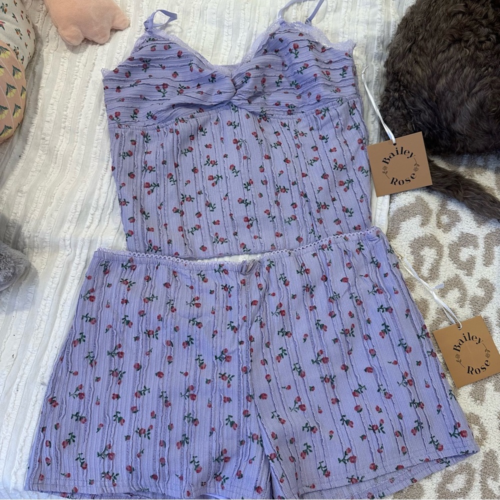 💜Boutique Purple Flower Vintage 2 Piece Matching Set💜